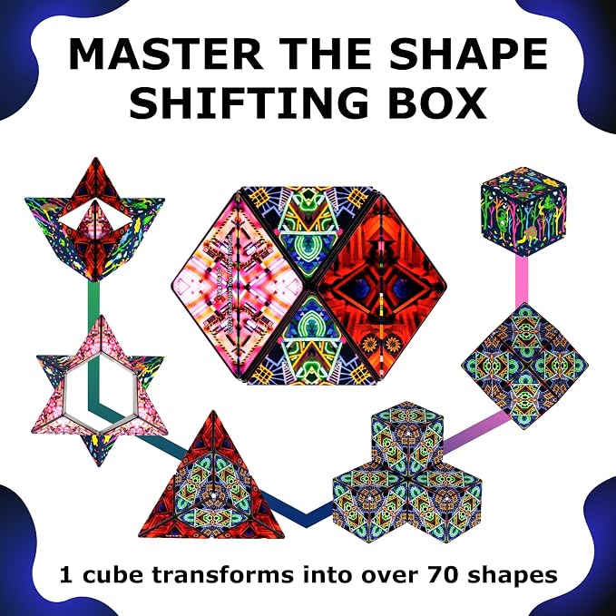 Shashibo DODECA Magnetic Puzzle Cube, Stress Relief Fidget Toy | 100+ Possible Shapes, Sensory Fidget Toy For Adults & Kids, Fun Shape Shifting Puzzle Box For All Ages