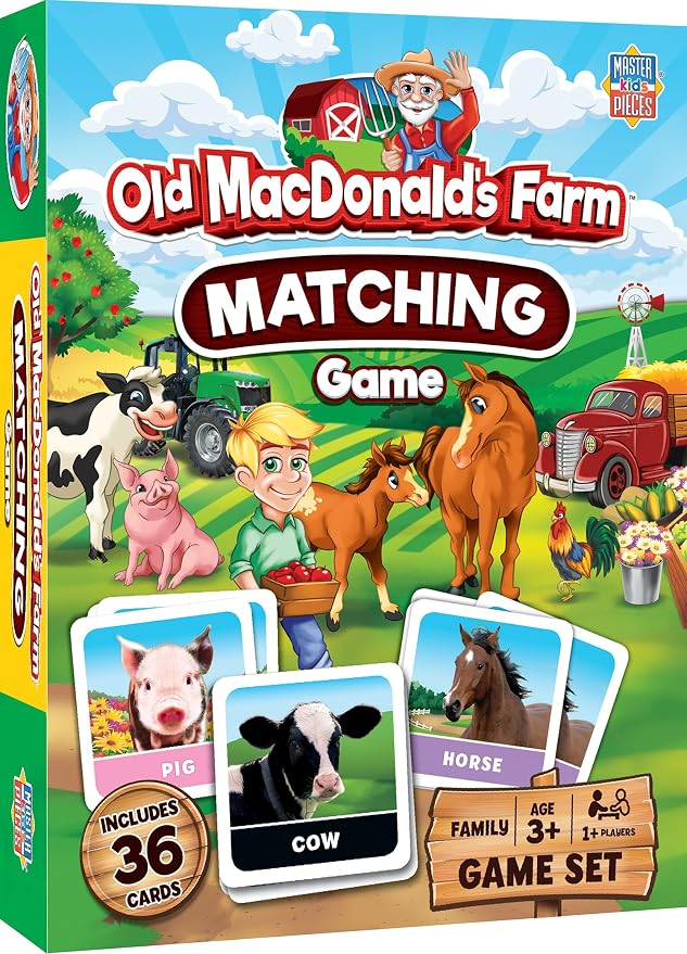 MasterPieces Kids Games - Old MacDonald's Farm Matching Game - Game for Kids and Family - Laugh and Learn