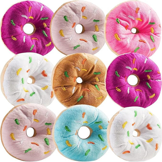 Plush Donut Toys with Sprinkles (24-Pack) Stuffed Donut Party Favors | Soft Stuffed Donuts for Donut Party Supplies, Birthday Decorations, Kids Party Favors, Goodie Bags & Classroom Rewards