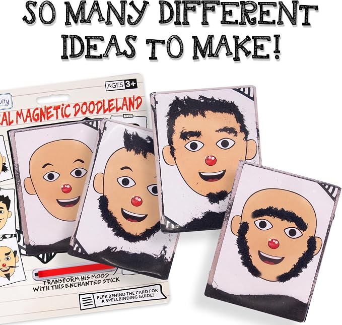 ArtCreativity Magnetic Face Doodle Board - 6 Pack - Magnetic Drawing Board for Kids - Create Different Hair and Beard Styles - Magnetic Travel Games - Retro Toys from The 90s - Easter Basket Stuffers