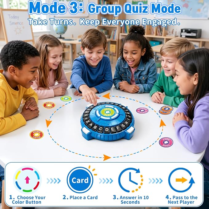 Family Board Game for Kids and Adults, Light-Sensing Word Game with 3 Modes | Fast-Paced 26-Letter Game with Timer for Family Game Nights and Parties, 40 Double-Sided Category Cards, 2–6 Players, Ages 8+