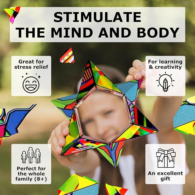 Shashibo DODECA Magnetic Puzzle Cube, Stress Relief Fidget Toy | 100+ Possible Shapes, Sensory Fidget Toy For Adults & Kids, Fun Shape Shifting Puzzle Box For All Ages