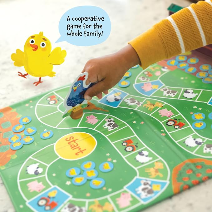 Peaceable Kingdom Count Your Chickens Cooperative Game, Premium Edition | Premium wood edition of the award-winning cooperative counting game—gather the chicks together. Builds early math, ages 3+