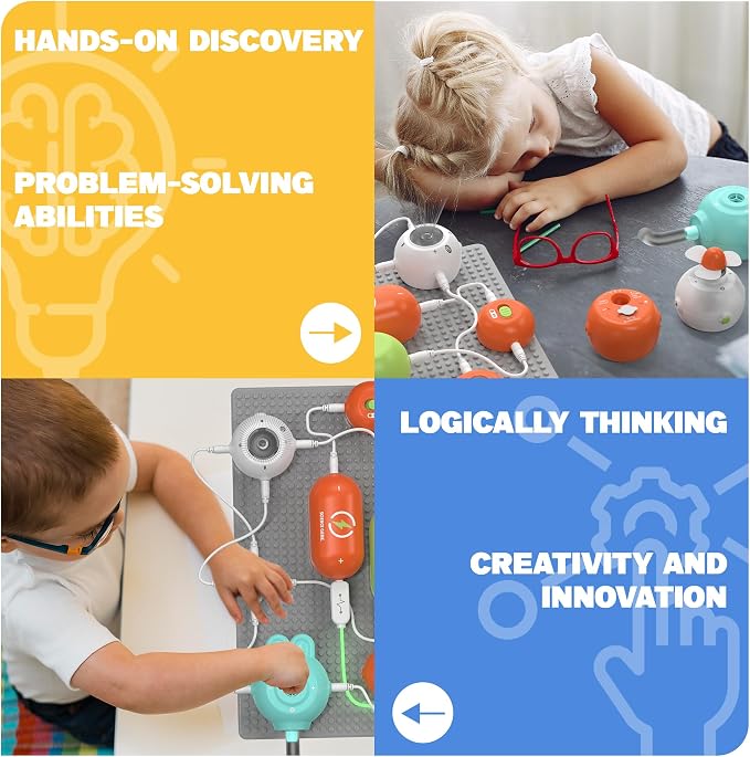 SMILESSKIDDO Science Kits Electronics STEM Kit 140+ Projects 10+ Parts | Over 140 Experiments, 10+ Circuit Parts, Hands-On STEM Learning, Educational Toy, Gift for Kids Ages 3-12