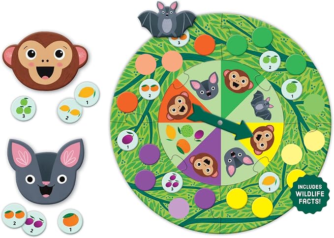 Monkey’s Forest Feast Cooperative Game from Mudpuppy, Great for Family Game Night, Easy to Play, Teaches Counting, Simple Math, and Color Matching, Ideal for 2+ players, Ages 4+, Instructions Included