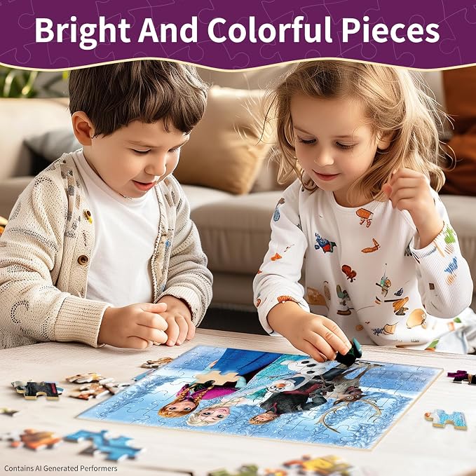 Toddler Puzzle Ages 3-8, 60 Piece Jigsaw Puzzle in Metal Box, Educational Learning Toys for Boys and Girls, Premium Puzzle Games