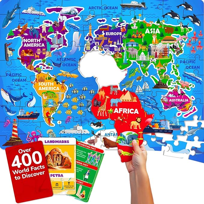 QUOKKA Board Game for Kids 8-12 - Learning, Educational Card Games for Ages 6-8 - Indoor, Outdoor Activity for Teens, Adults, Family - Geography, World 100 Question Cards with Top Facts