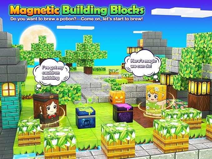 Magnetic Blocks - 100PCS 0.8" Building Cubes Mine Magnet World Craft Set | Sensory Autistic Kids Friendly Focus Toys - Magical Enchanted Playset, STEM Creative Toy Gifts for Ages 3-5 4-6 5-7 8-12