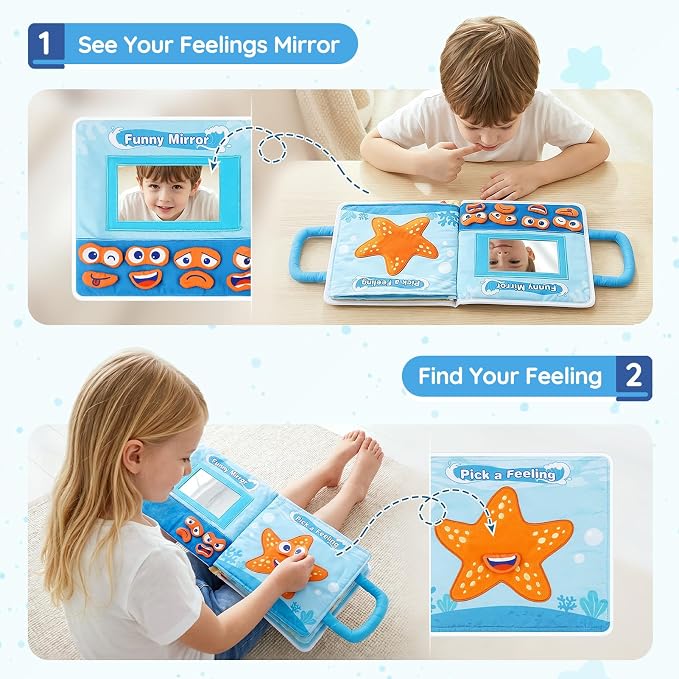 Weighted Calming Book for Kids, Sensory Toys for Calm Down, Stress, Anxiety | 6-in-1 Quiet Book for Sensory Needs, Removable & Washable Sensory Lap Pad, Calm Down Corner Supplies for Autism, ADHD & SPD