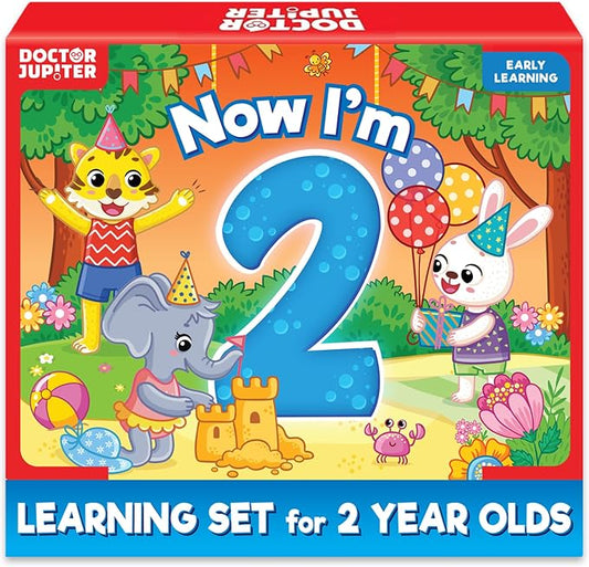 Doctor Jupiter Now I AM 2 Educational Learning Toy for 2 Year Olds | Set of Board Books and Fun Activities, Birthday Gift for Boys & Girls, Preschool Learning Activities