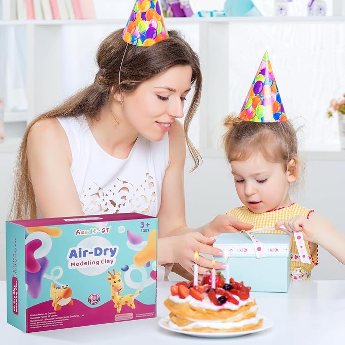 Aestd-ST Air Dry Clay 90 Colors, Modeling Clay for Kids, DIY Magic Clay | Molding Clay Kit, 4 Sculpting Tools, Resealable bags, Non-Sticky Soft, Super Light, Arts & Crafts Gift for Boys Girls Kids