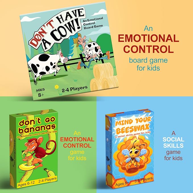 Don't Have a Cow - A CBT Therapy Game for Kids | A classic race to the finish game where you work through strong emotions along the way - Version 2