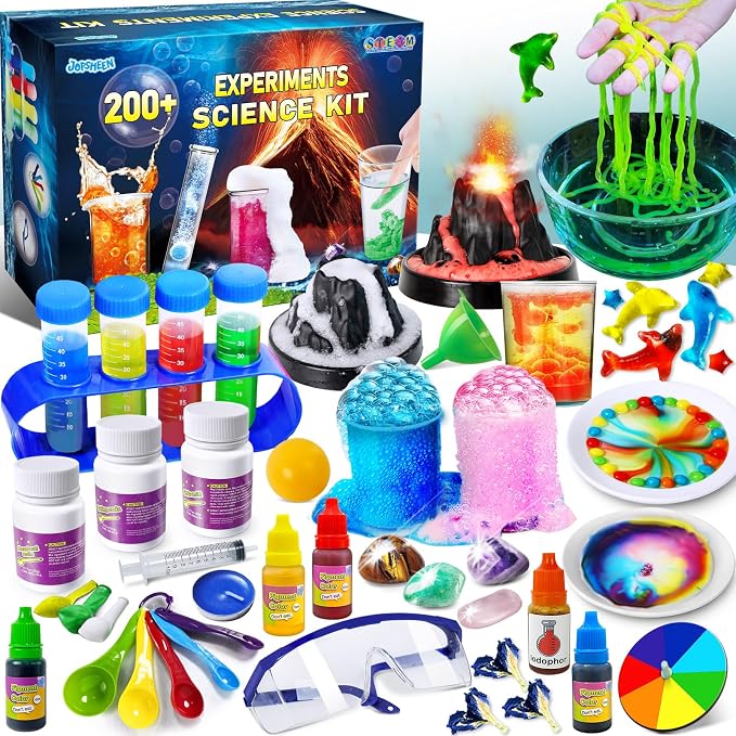 200+ Science Experiments Kit for Kids, Science Project Lab | Volcano Toys Birthday Gifts for Boys & Girls, Chemistry Set, Gemstone S.T.E.M Educational Learning Activities