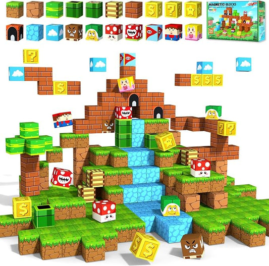 KAEILORU Magnetic Blocks,1.21" Large Magnet Building Block for 3 Year Old | 48PCS Toddlers Toys for 4 5 6 Year Old, Magnet Cubes for Kids Ages 3-5 4-8 Sensory Toy Christmas Birthday Gift for Boy Girl
