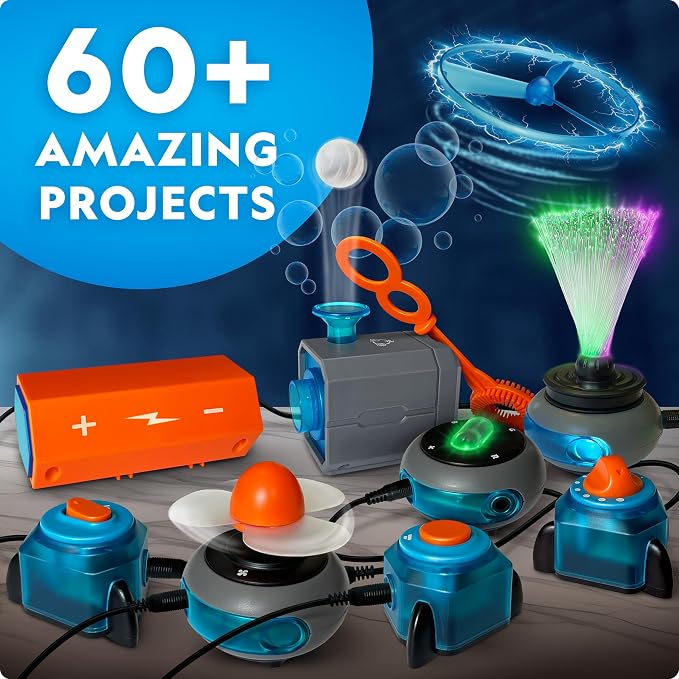 National Geographic Circuit Kit for Kids with 60 Projects for Ages 8-12 | Build Real Electrical Circuits, Electronics Kit, Electricity Experiments, Engineering Skills, STEM Toy, Birthday Gift