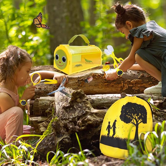 Bug Catcher Kit & Outdoor Explorer Kit for Kids, 10 Pcs Bug Catching Kit | with Toy Cage, Backpack, Flashlight, Outdoor Exploration Toys Gift for Boys Girls 3-12