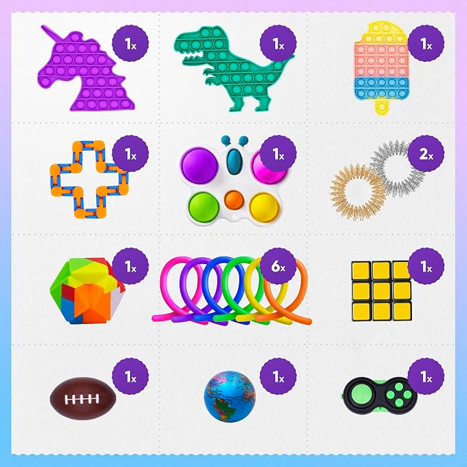 Fidget Poppers Pack – 50 Pcs Fidget Toys, Party Favors for Kids 8-12, Stocking Stuffers, Bulk Sensory Toys for Classroom Treasure Box Prizes, Goodie Bags, Birthday Gifts (Pack of 3)