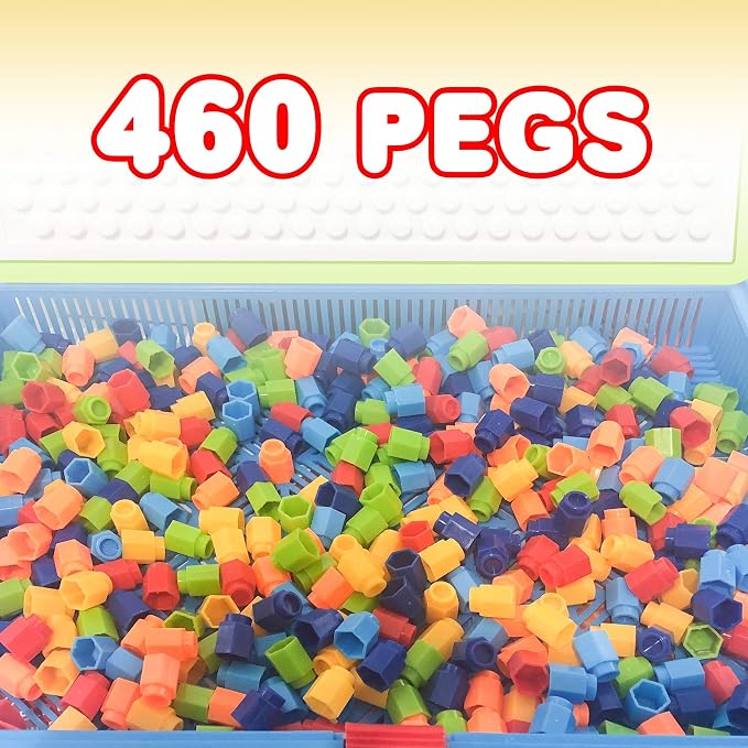 ArtCreativity Mushroom Peg Puzzle, 460-Piece Brain Teaser Game for Kids