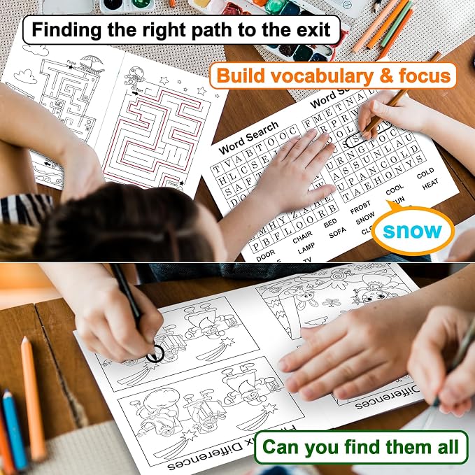 Elfew 20 Pack Small Activity Books for Kids Age 4-8,8-12, (7.1* 5.1 Inches) | Bulk Puzzles Books, Over 280 Different Brain Games, Party Favor Gift, Classroom Activity, Boy and Girl Goodie Bag Stuffers