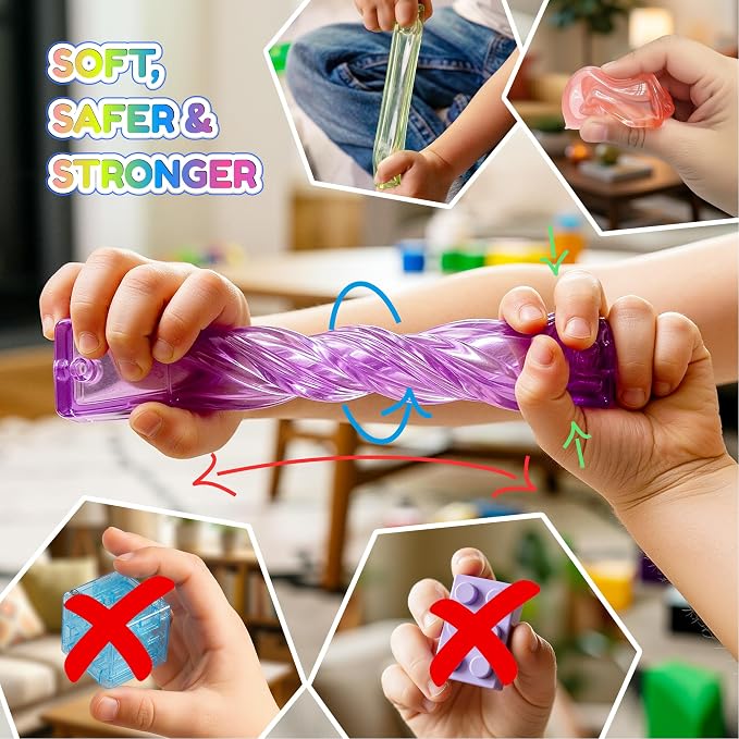 33PCS Soft Sensory Building Blocks for Toddlers, House Garden Gummy Bloc | Preschool Educational Creative Play, Montessori Squeezable, Stretchable Early Learning Construction Playset, Puzzle Blocks