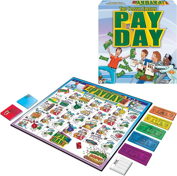 Winning Moves The Game of Pay Day, Make & Spend Money for Fun | Popular 1970's Artwork, 2-4 Players, Ages 8+