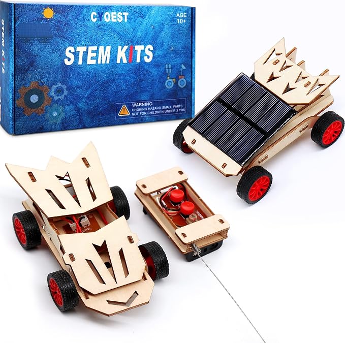 STEM Toys Science Kits for Kids, 2 Set DIY Remote Control Car & Solar Car | STEM Kits for Kids 8-10, STEM Toys for Boys Ages 8-13, Science Experiments 9-12, Science Kits 8-12 Building Model Engineering