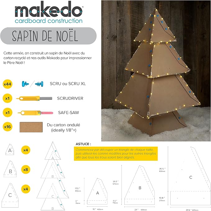 Makedo Starter 036 | Basic Cardboard Construction Starter Pack | STEM and STEAM Educational Toys for Kids | Perfect for at Home Play + Classroom Learning | 36 Piece Mix SCRU & SCRU+ for Kids Age 4+ | STEM + STEAM Educational Toys for Kids, Perfect for ...