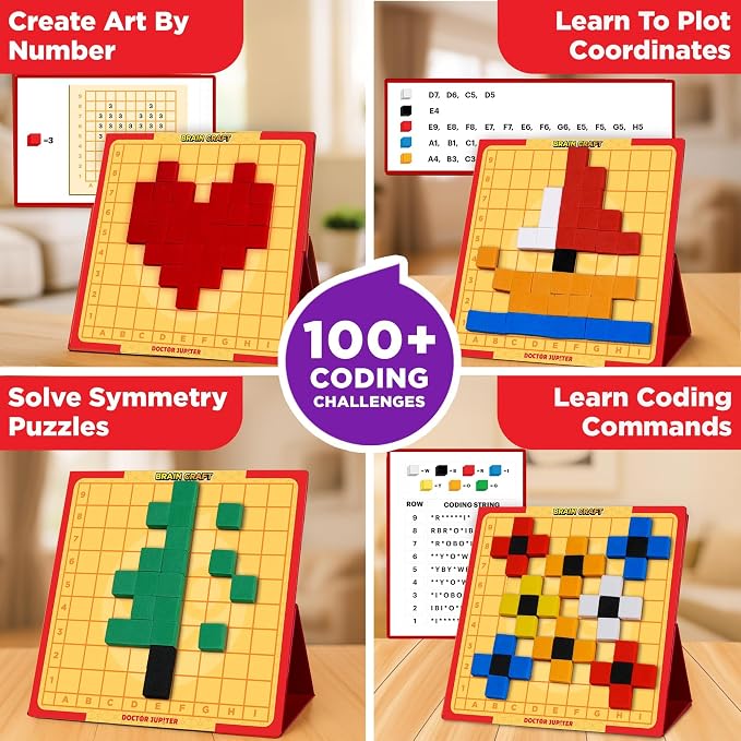 Doctor Jupiter Amazing Science Gift Set for Kids Ages 4+, Birthday Gift | Set of My First Science Kit & Brain Craft Pixel Art Kit, 150+ Activities, Birthday Gift for Boys, Girls Ages 5,6,7,8 STEM Toy