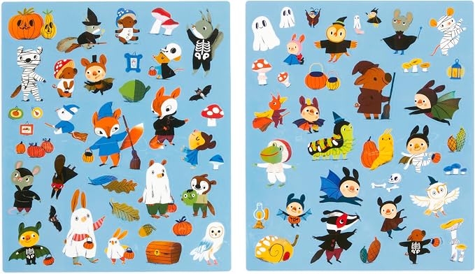 Mudpuppy Pumpkin Village Sticker Play Activity Set – Reusable Sticker Set Featuring Fun Fall Pumpkin Scene