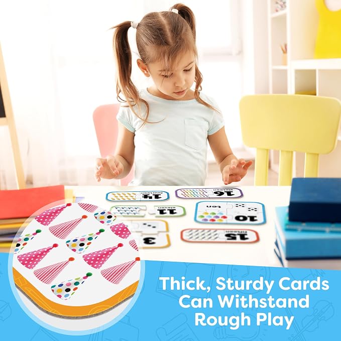 Number Puzzle Kindergarten Math Games - Number Puzzles for Kids Ages 3-5 - 20 Sets Matching Puzzle Toddler Learning Toys - Preschool Classroom Must Haves - Math Manipulatives Kindergarten