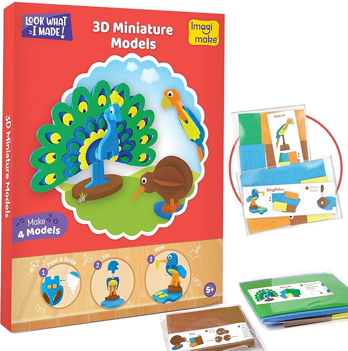 Imagimake 5-in-1 Awesome Craft Kit | Includes 15+ Projects | Crafts for Kids Ages 4-8 | 5 to 7 Year Old Girl Birthday Gifts | Arts and Crafts for Kids Ages 6-8 | 6 Year Old Girl Birthday Gift