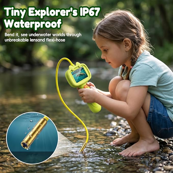 Kids Borescope Camera with Light-STEM Science Educational Toy for 3 4 5 6 7 8 Years Old Boys & Girls Birthday Gift-Discovery & Exploration Flexible Snake Scope Battery