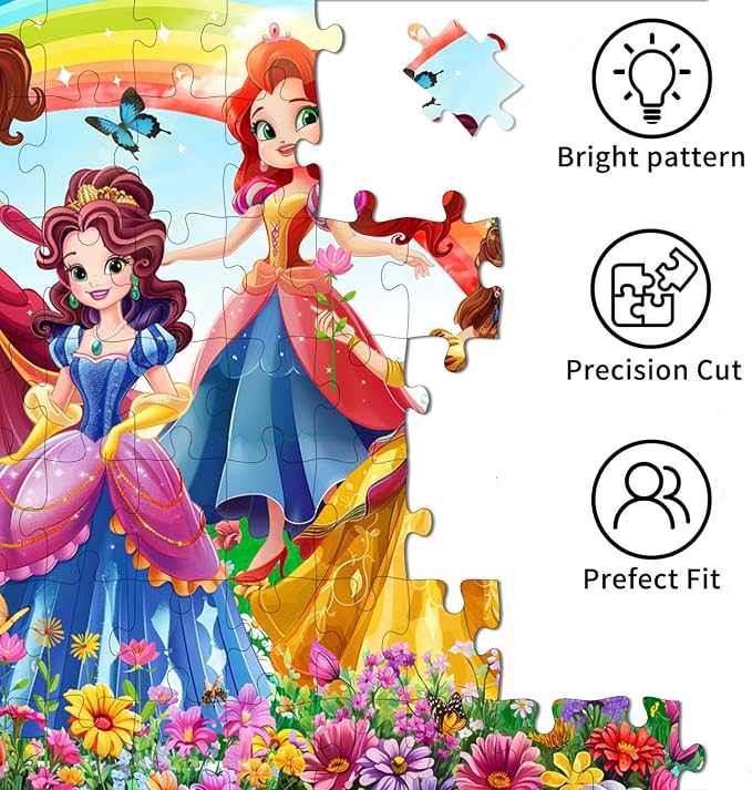 Puzzles for Kids Ages 6-8, 200 Piece Puzzles for Kids- Princess Puzzle | 200 Piece Jigsaw Puzzles for Kids Ages 8-12 Year Old and Adults.Colorful Children Puzzles for Girls and Boys Educational Toys