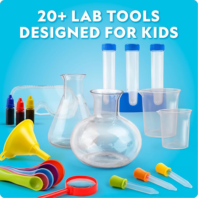 National Geographic Junior Chemistry Set with 50 Experiments for Kids | 20+ Lab Tools, Early Learning Lab, Hands-On Science Experiments, Chemistry Kit for Kids Ages 4-6, Birthday Gift