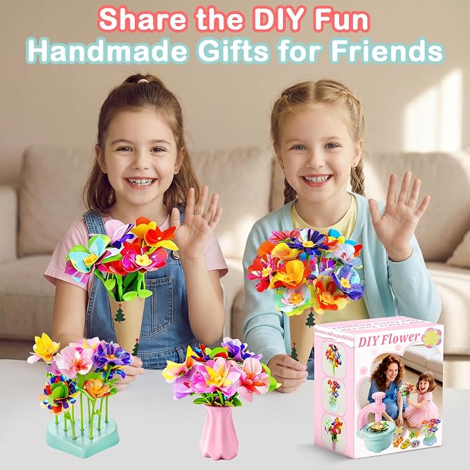 Fabric Flower Bouquets Toys for 3+, Flower Making Kit, DIY Arts and Crafts | DIY arts & crafts activity for preschool toddlers, Screen-free craft gifts for craft-loving girls 3-6+, Home classroom toys