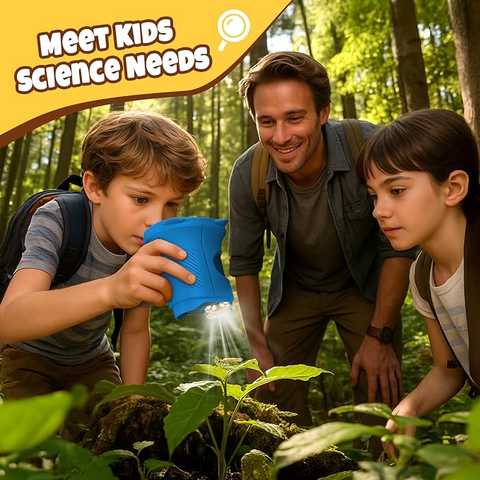 Handheld Digital Mini Microscope for Kids: 1000X 4K 2.4" Microscopes Toys | Portable Pocket STEM Electronic Learning Educational Science Kit 8-12 Birthday Gift 4 5 6 7 Year Old Boy Girl