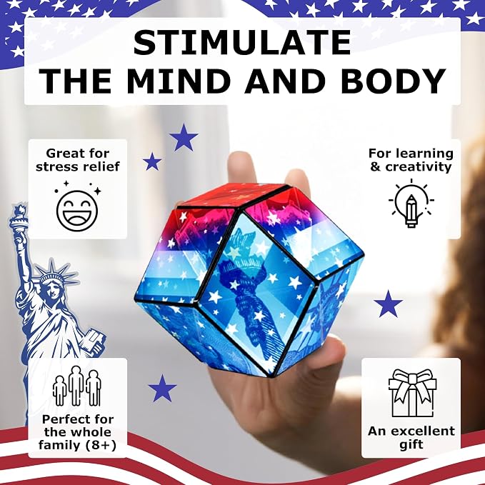 Shashibo DODECA Magnetic Puzzle Cube, Stress Relief Fidget Toy | 100+ Possible Shapes, Sensory Fidget Toy For Adults & Kids, Fun Shape Shifting Puzzle Box For All Ages