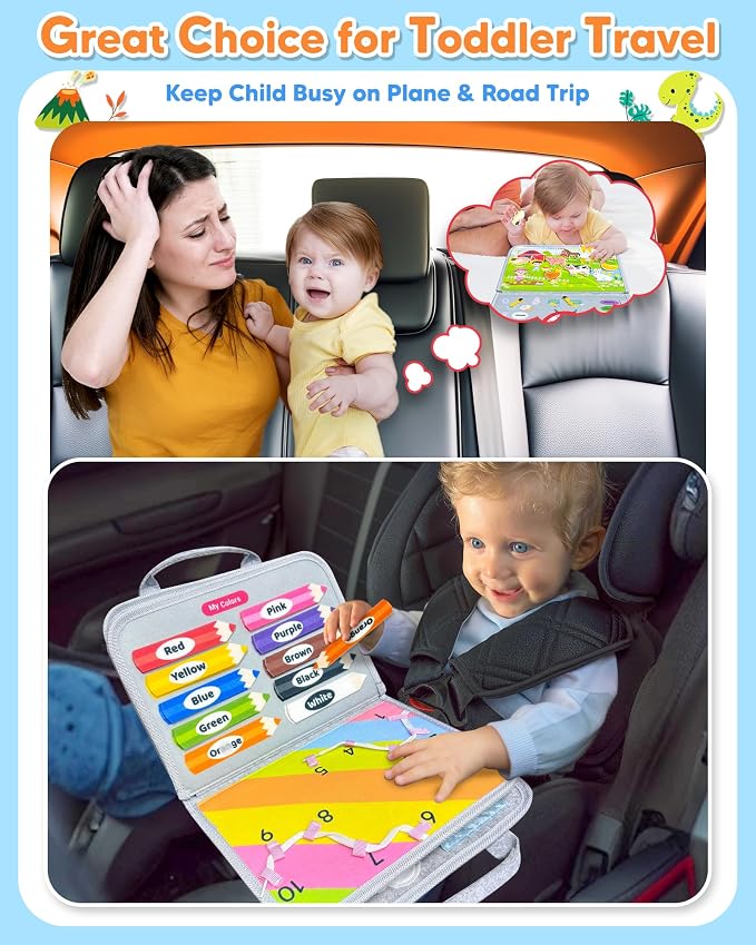 Busy Board Montessori Toys for Toddler Boy Birthday Gifts Busy Book | Sensory Toys, Airplane Car Travel Toy, Learning Educational Toys, Activity Book, Toddler Activities, Fine Motor Skills