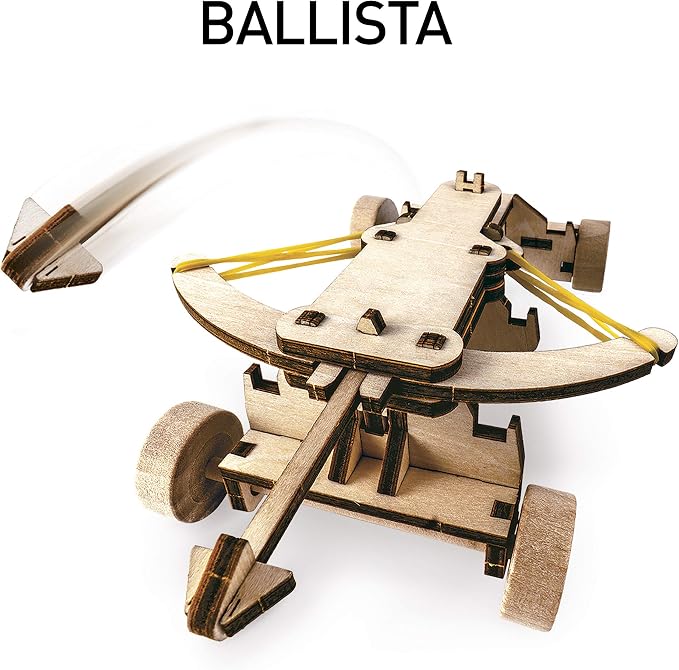 National Geographic Da Vinci Catapult Wood Building STEM Kit for Kids | Build a Working Catapult, Wooden 3D Puzzle, Engineering Model, Hands-On STEM Project, Construction Toy, Birthday Gift