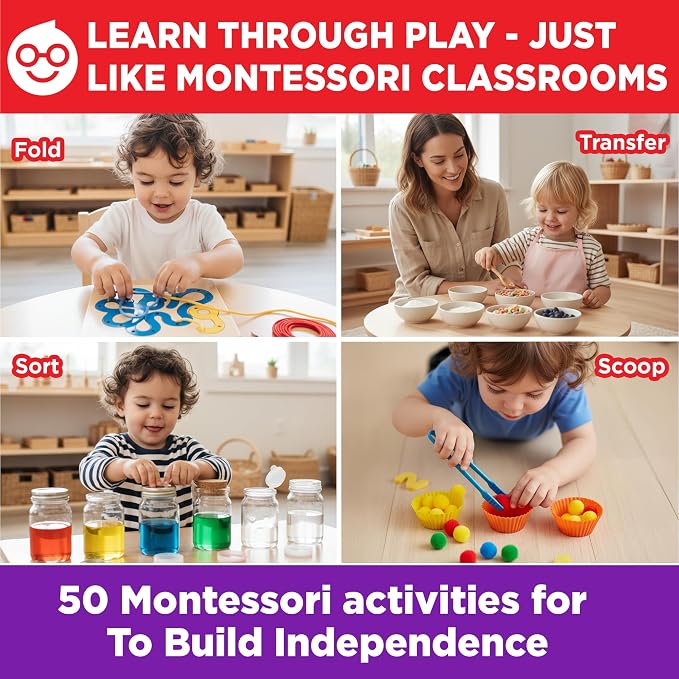 Doctor Jupiter My First Box of Montessori Learning Set for Kids Ages 1-3 | Montessori Role Play Set & Fun Activities, Birthday Gift Ideas for Boys & Girls 1,2,3, Year Olds, Educational Toy