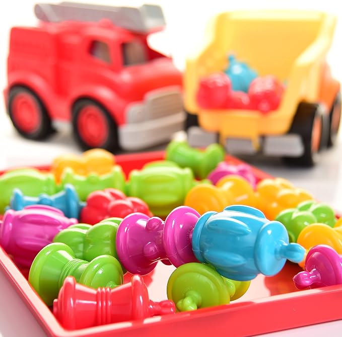 Constructive Playthings Colorful Toddler Snap Beads Set | For Children and Toddlers Ages 1+, Pop Beads Arts and Craft Developmental Kids STEM Toy Set, Multicolor