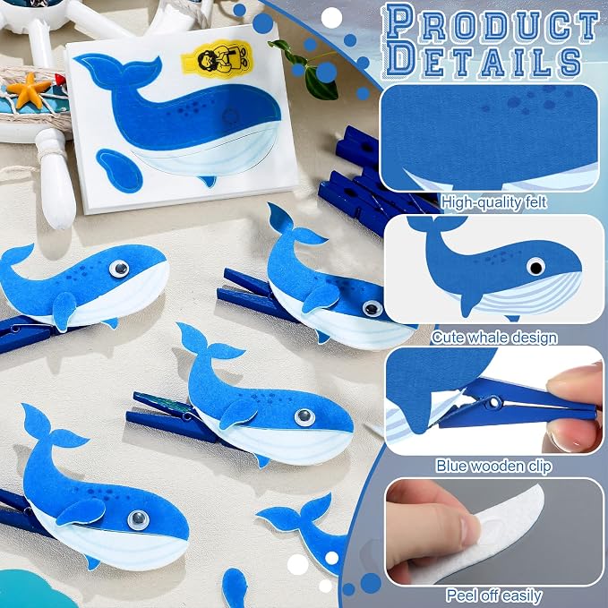 Soulchen 24 Set Jonah and The Whale Craft Kit, DIY Religious Sunday School Vbs Crafts, Make Your Own Jonah and The Whale Kits, Christian Decorations for Kids, Activities Art Supplies