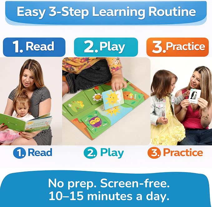 Busy Book for Toddlers 1-3, Books for 1 Year Old, Toddler Busy Book with 4 Books, 2 Sets of Flash Cards, 2 Puzzles & Matching Game, Learning Toys for 1 Year Old, Montessori Preschool Activity Set