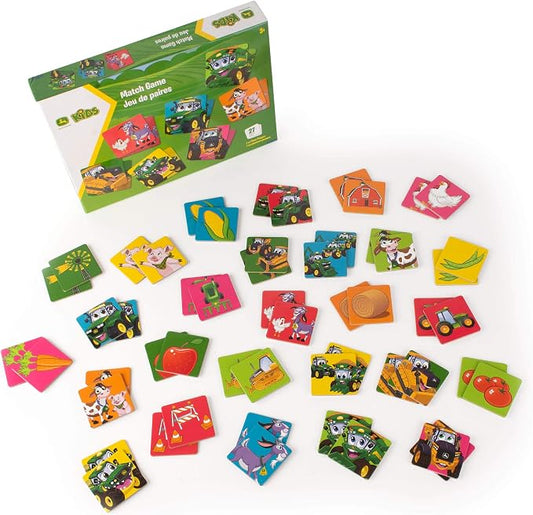 John Deere Kids Matching Game - Farm Themed Memory Game for Toddlers and Kids - John Deere Toys - Preschool Games and Learning Activities - 27 Matches - Ages 3 Years and Up | For Toddlers And Kids, Preschool Games And Learning Activities, John Deere To...