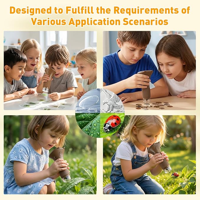 4K 1000X Digital Microscope for Kids with 2.0" IPS Screen(Yellow) | Portable Handheld Toys, 200-1000X Magnification for Kids Age 3-12, STEM Educational Toy Birthday Gifts for Girls Boys
