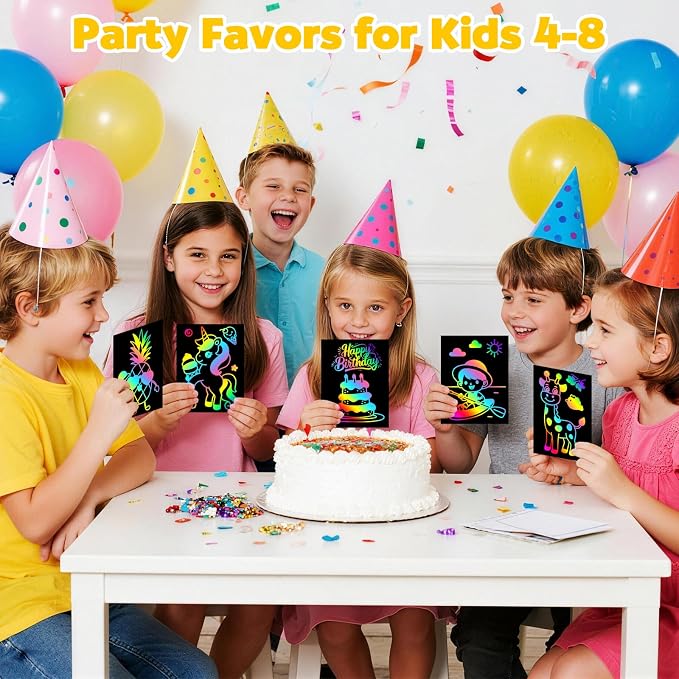 ZMLM Scratch Paper Art Set: 100 Pcs Magic Art Craft Kid Return Gifts Scratch Paper Supplies Toddler Preschool Learning Toys for Age 3 4 5 6 7 8 Girls Boys Birthday Activities Party Favors