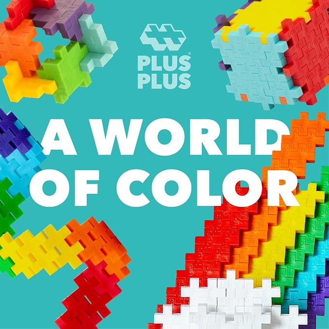PLUS PLUS 240 Piece Rainbow Mix - Mini Waffle Blocks, Classroom Must Haves | STEM Toys, Sensory Bin Filler, Autistic Kids Must Haves, Gifts for Boys & Girls, Christmas Stocking Stuffers for Kids