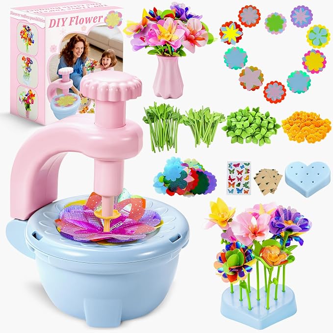 Fabric Flower Bouquets Toys for 3+, Flower Making Kit, DIY Arts and Crafts | DIY arts & crafts activity for preschool toddlers, Screen-free craft gifts for craft-loving girls 3-6+, Home classroom toys