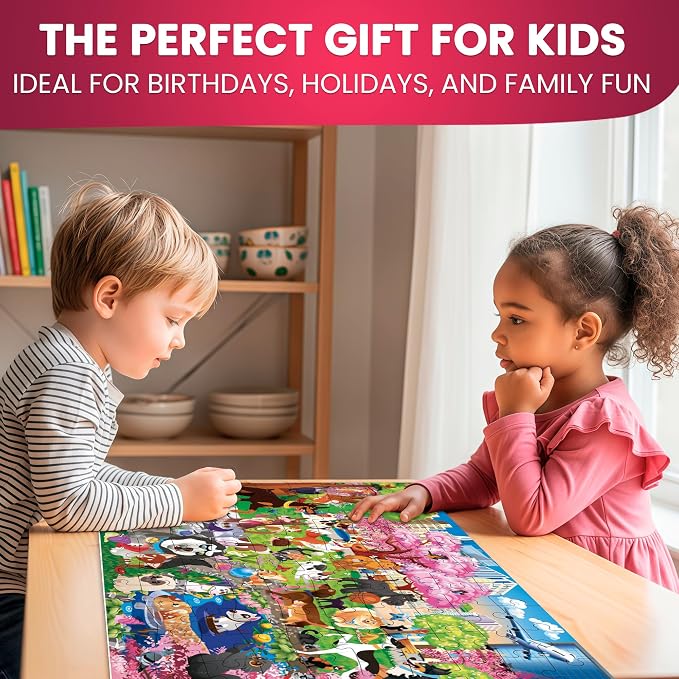 100 Piece Puzzles for Kids Ages 6-8 - 4 Jigsaw Kids Puzzles Ages 4-6 | Search and Find Unicorn Princess Mermaid Toys - Kids Puzzles Ages 8-10 - Educational Game Gift for Boys and Girls