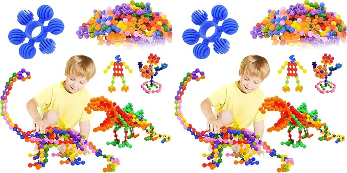 Kids Building Blocks STEM Toys, 120 PCS Plastic Gear Interlocking Sets That Bends - Safe Material - Toddler Educational Toy for Girls and Boys Aged 3+ (Pack of 2)